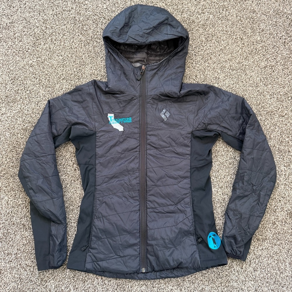 Black Diamond Access LT Hybrid Hoody Jacket Womens Small Black Pertex Primaloft